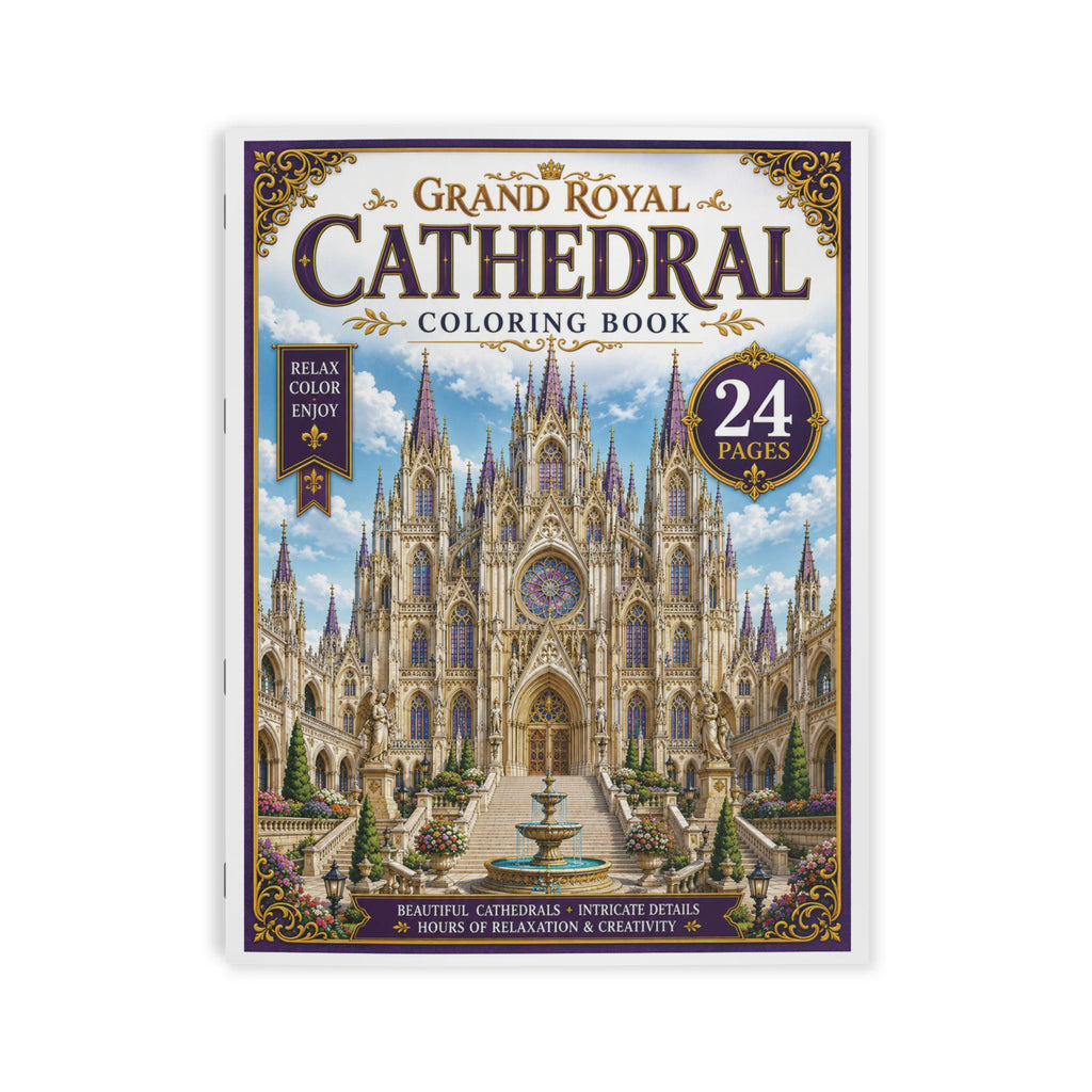 Grand Royal Cathedral Coloring Book - 24 Pages