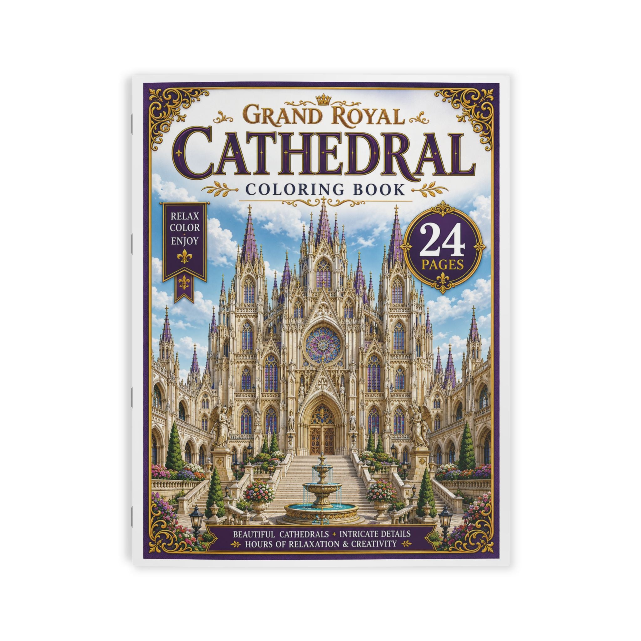 Grand Royal Cathedral Coloring Book - 24 Pages