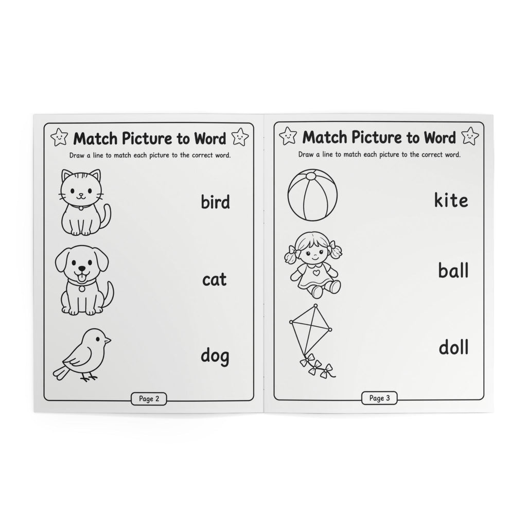 Match Picture to Word Coloring Book – 24-Pages