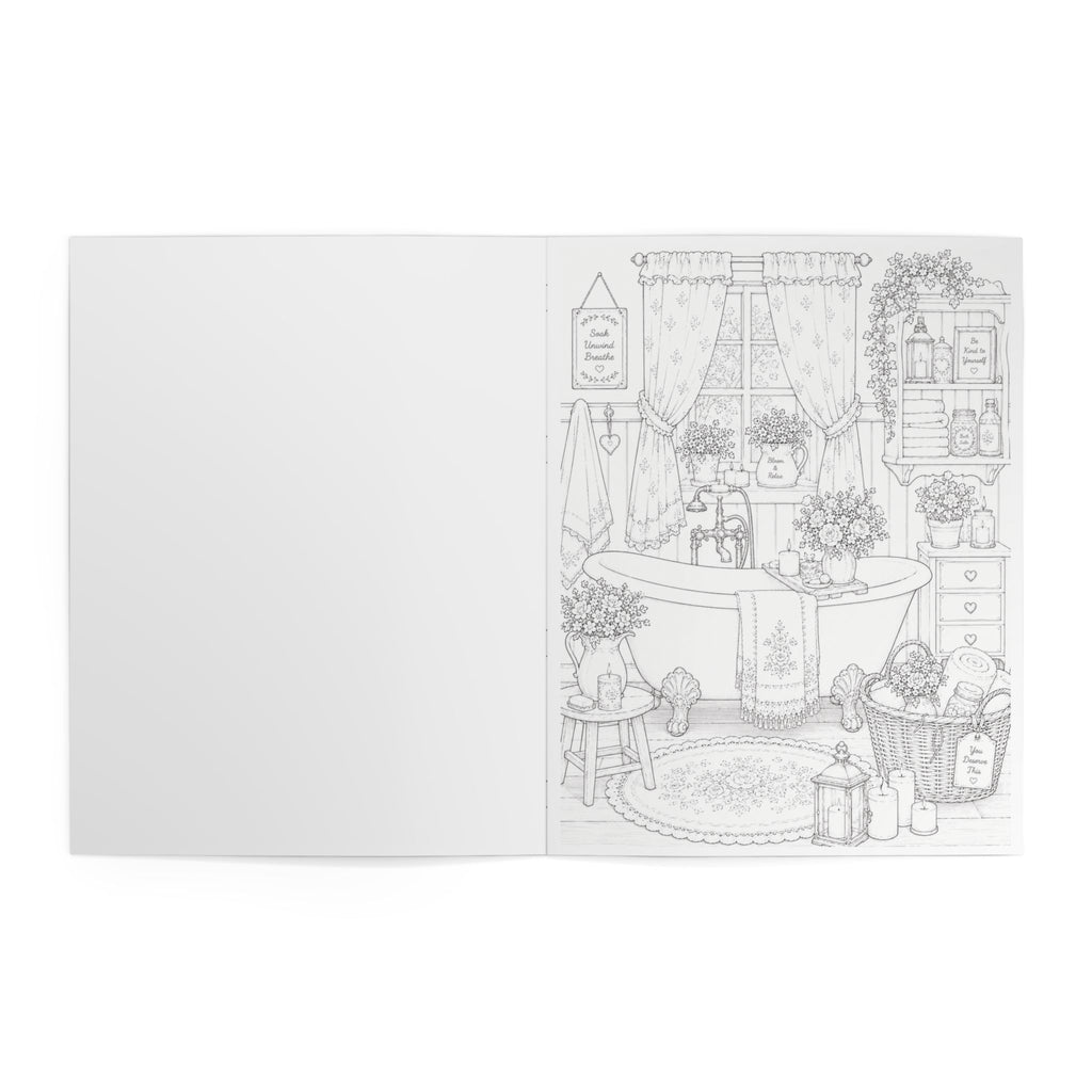 Cottage Charm Coloring Book — 24 Pages
