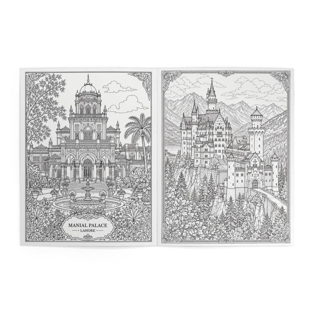 Palaces Coloring Book — 24 Pages