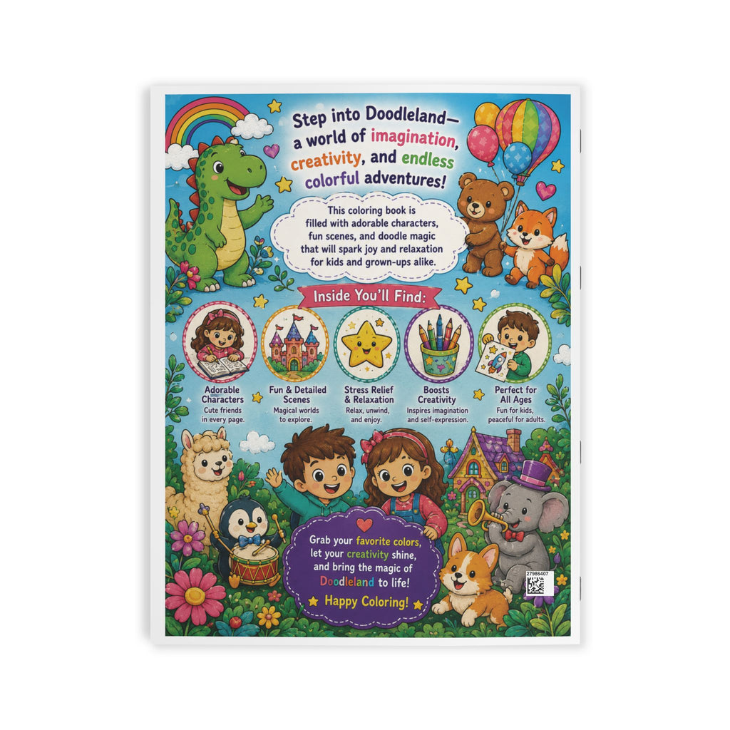 Doodleland Kids Coloring Book - 24 Pages
