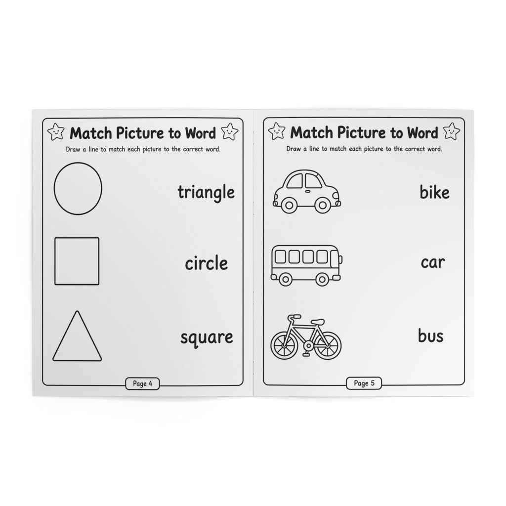 Match Picture to Word Coloring Book – 24-Pages