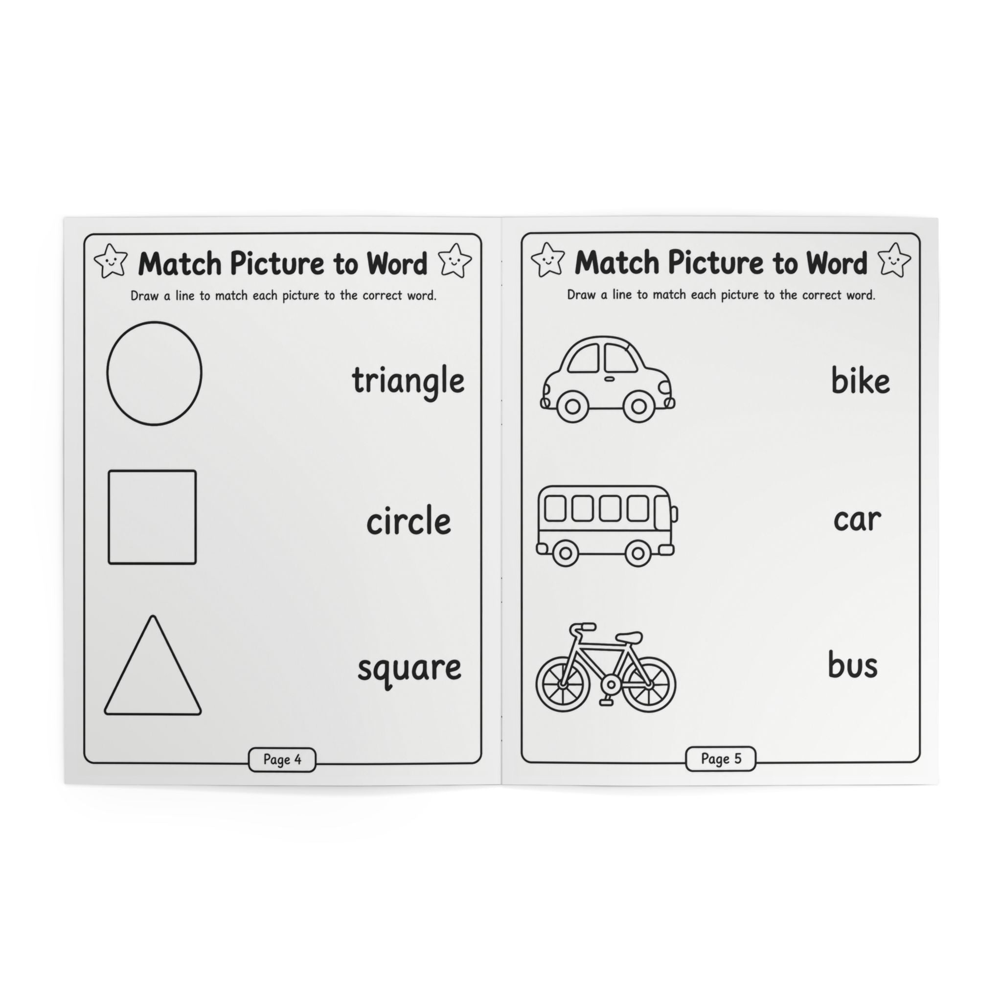 Match Picture to Word Coloring Book – 24-Pages
