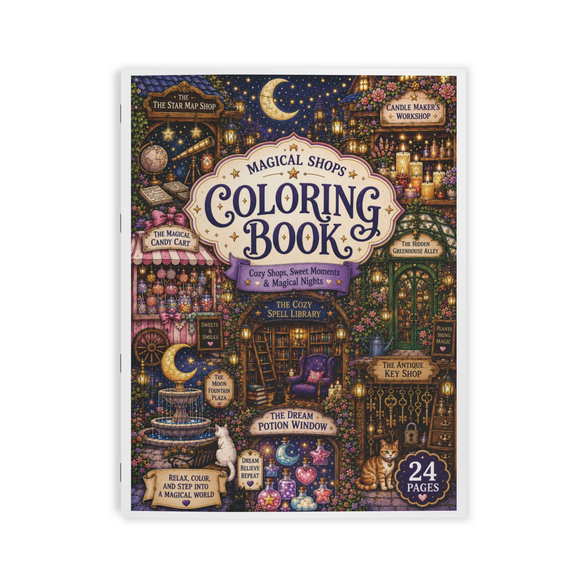 Magical Shops Coloring Book - 24 Pages