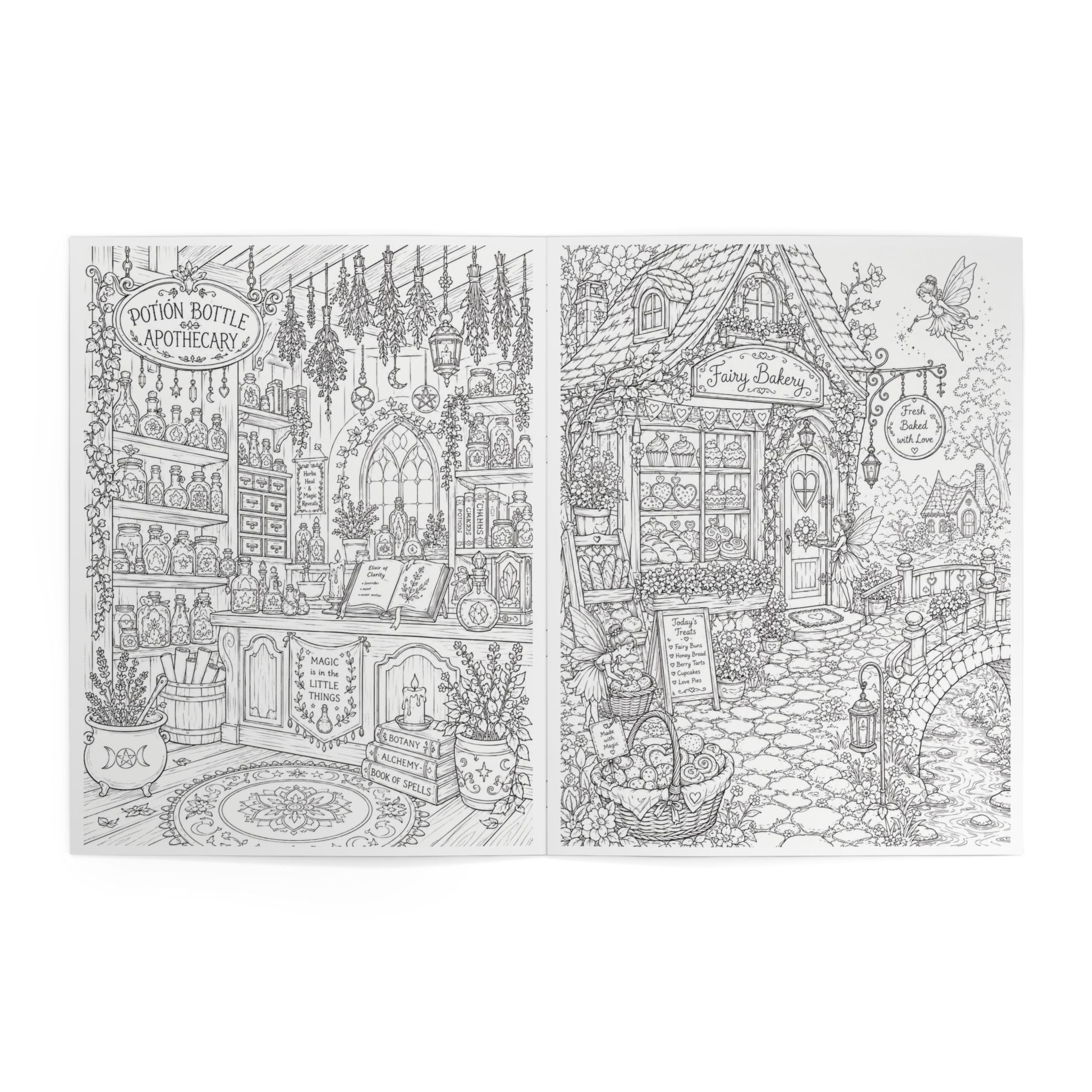 Enchanted Village Coloring Book - 24 Pages