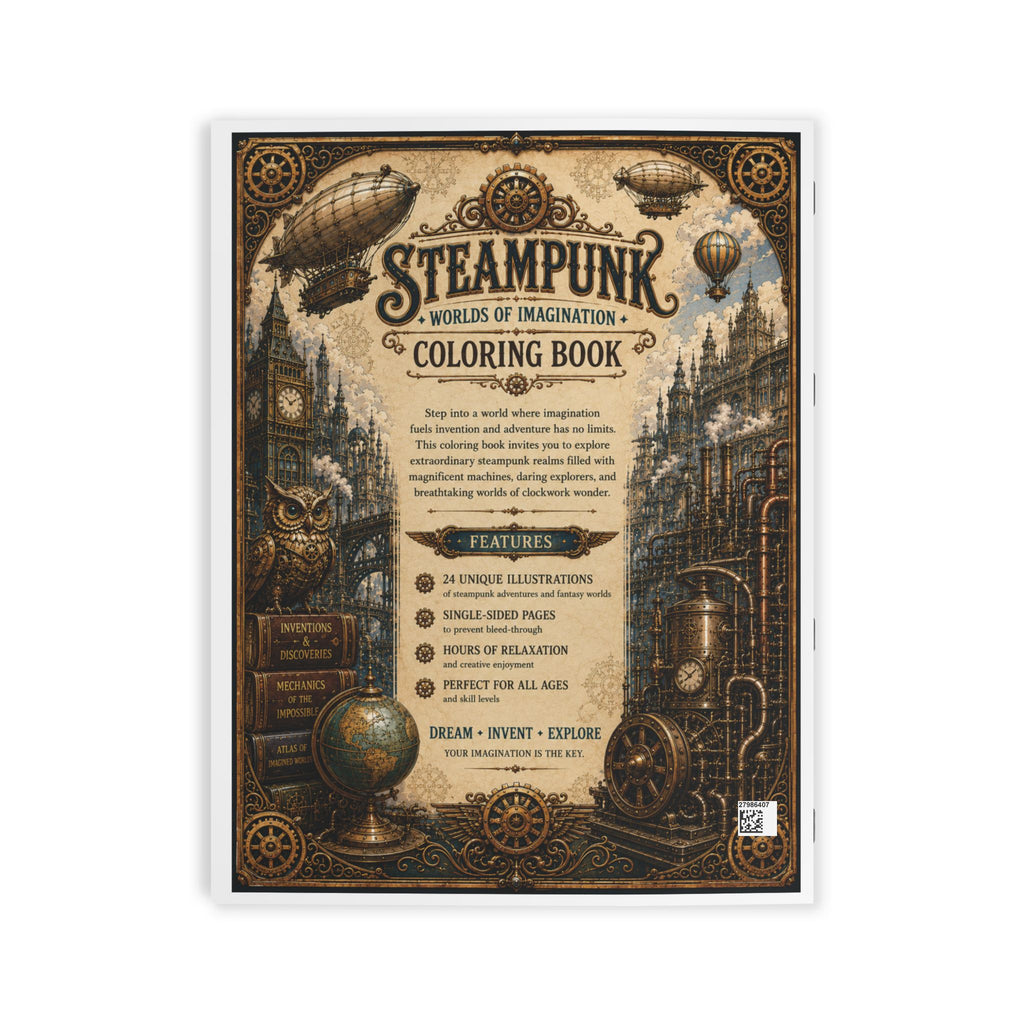 Steampunk Coloring Book - 24 pages