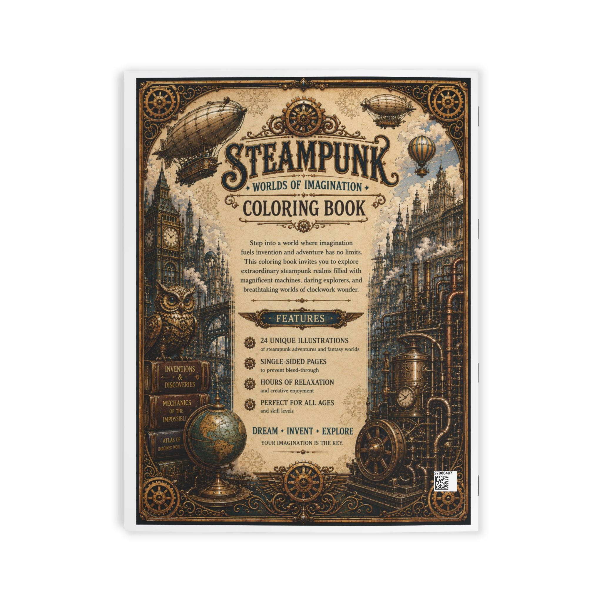 Steampunk Coloring Book - 24 pages