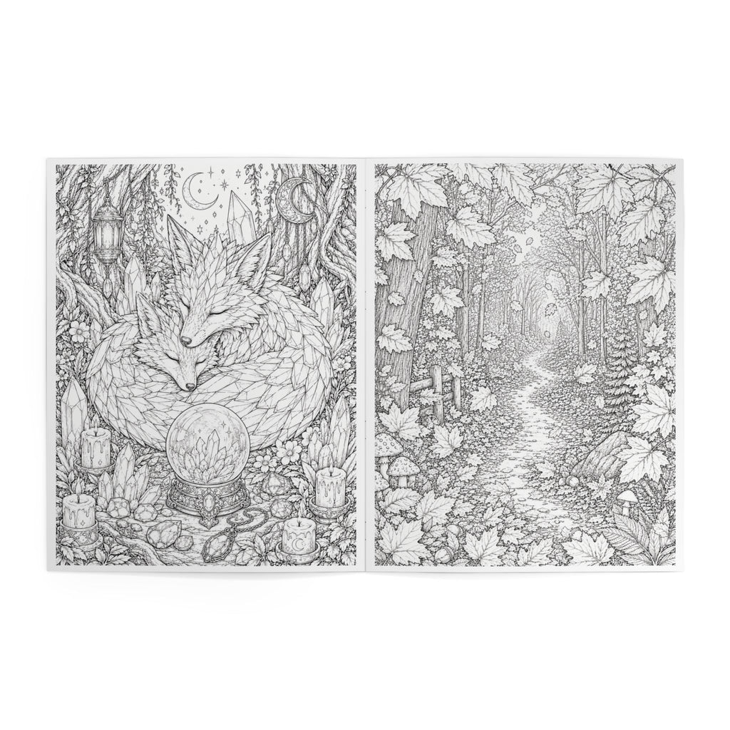 Enchanted Forest Sanctuary Coloring Book - 24 pages