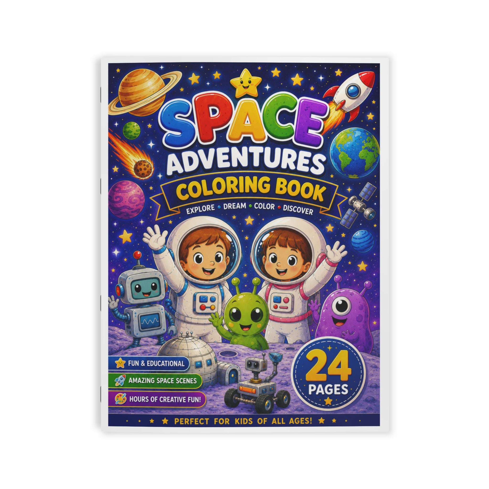 Space Adventures Coloring Book - 24 Pages