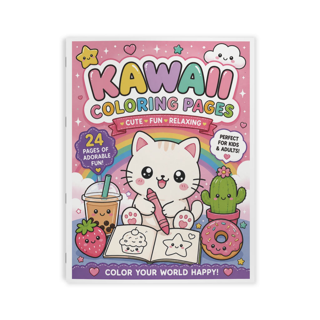 Kawaii Coloring Book — 24 Pages