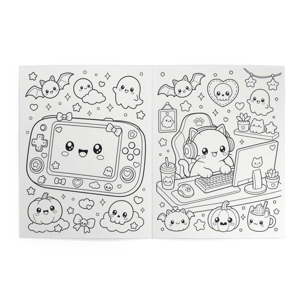 Kawaii Gaming Gadgets Coloring Book —  24 Pages