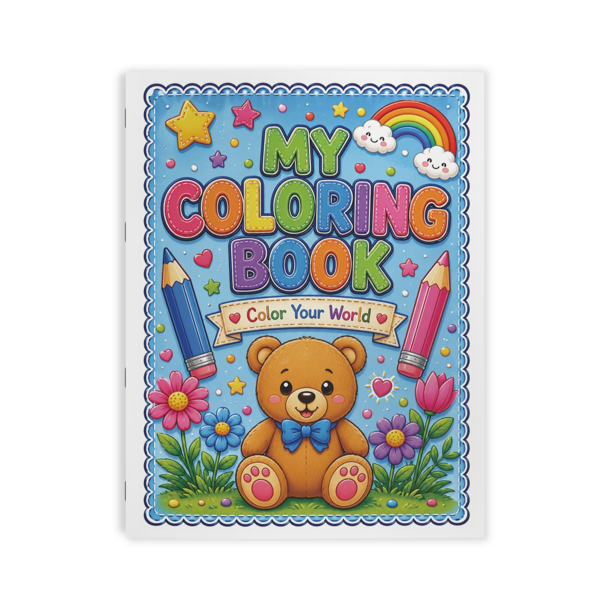 Kids’ Teddy Bear Coloring Book — 24 Pages