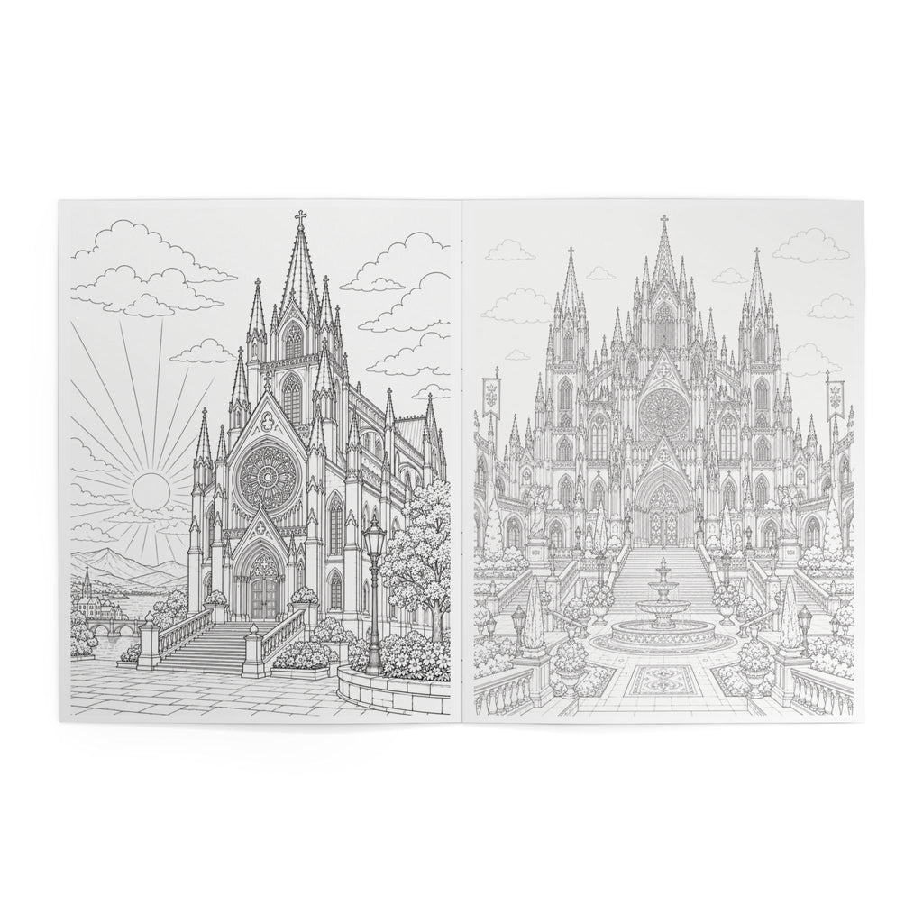 Grand Royal Cathedral Coloring Book - 24 Pages