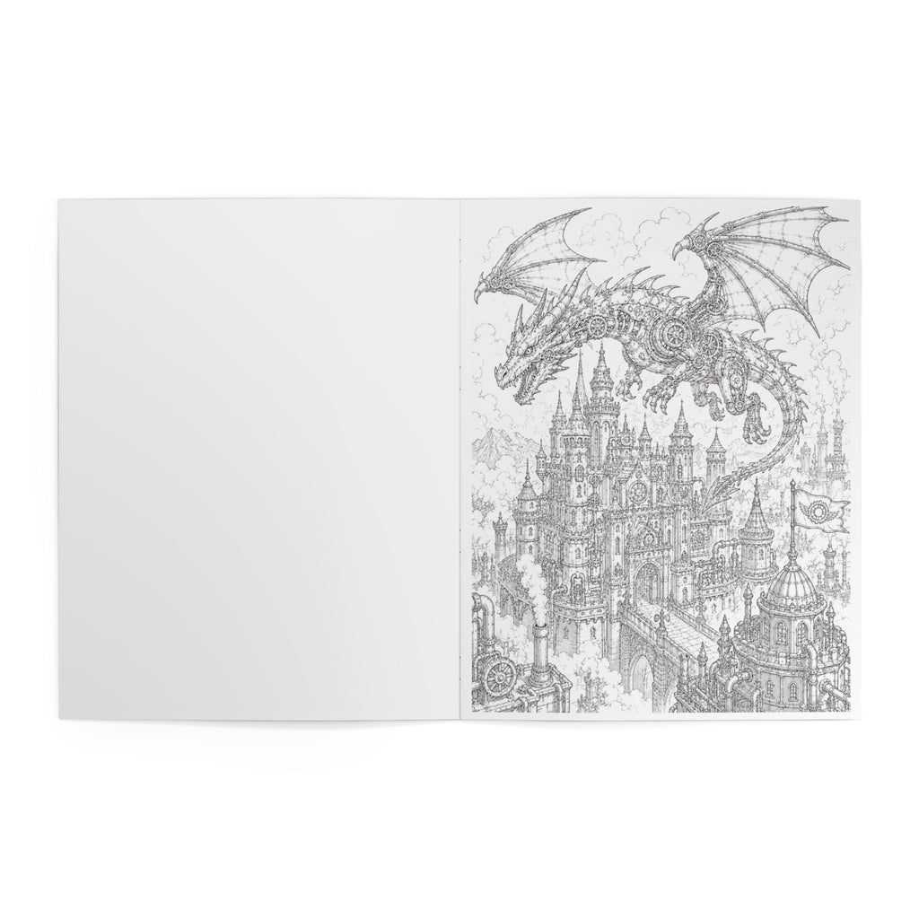 Steampunk Coloring Book - 24 pages