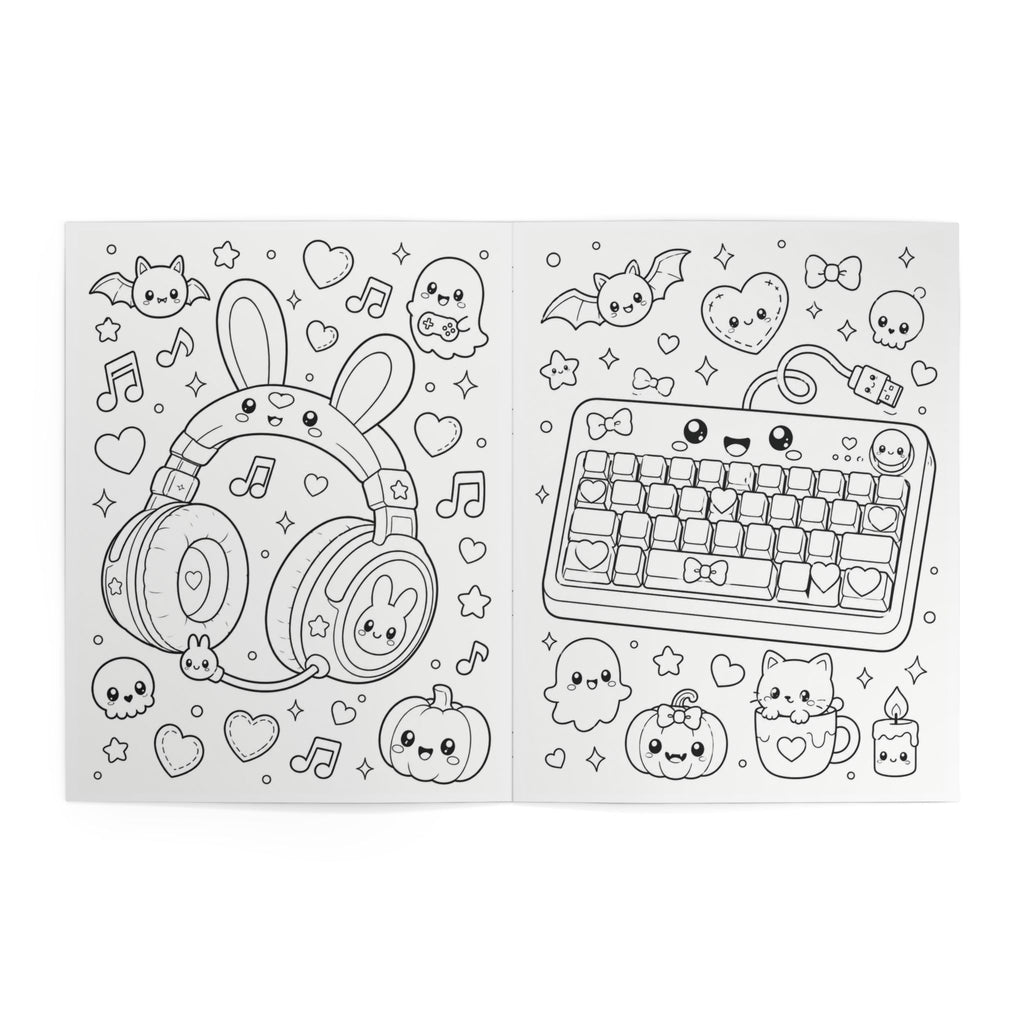 Kawaii Gaming Gadgets Coloring Book —  24 Pages
