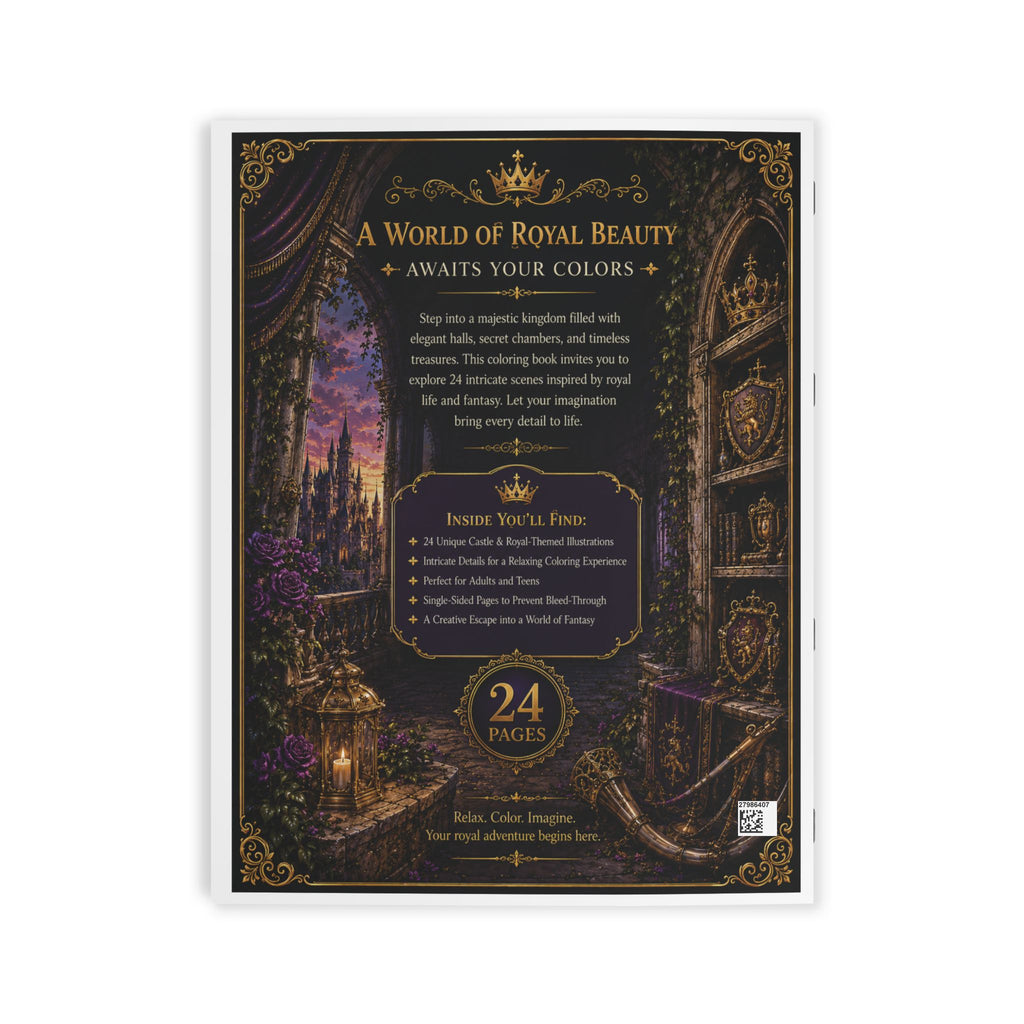 Grand Rooms of Forgotten Castles Coloring Book - 24 Pages