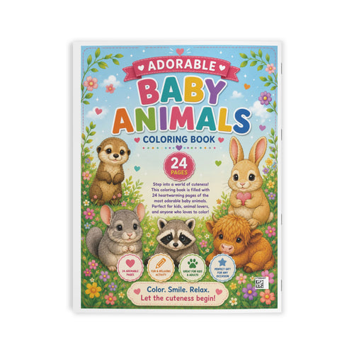 Adorable Baby Animals Coloring Book – 24-Pages