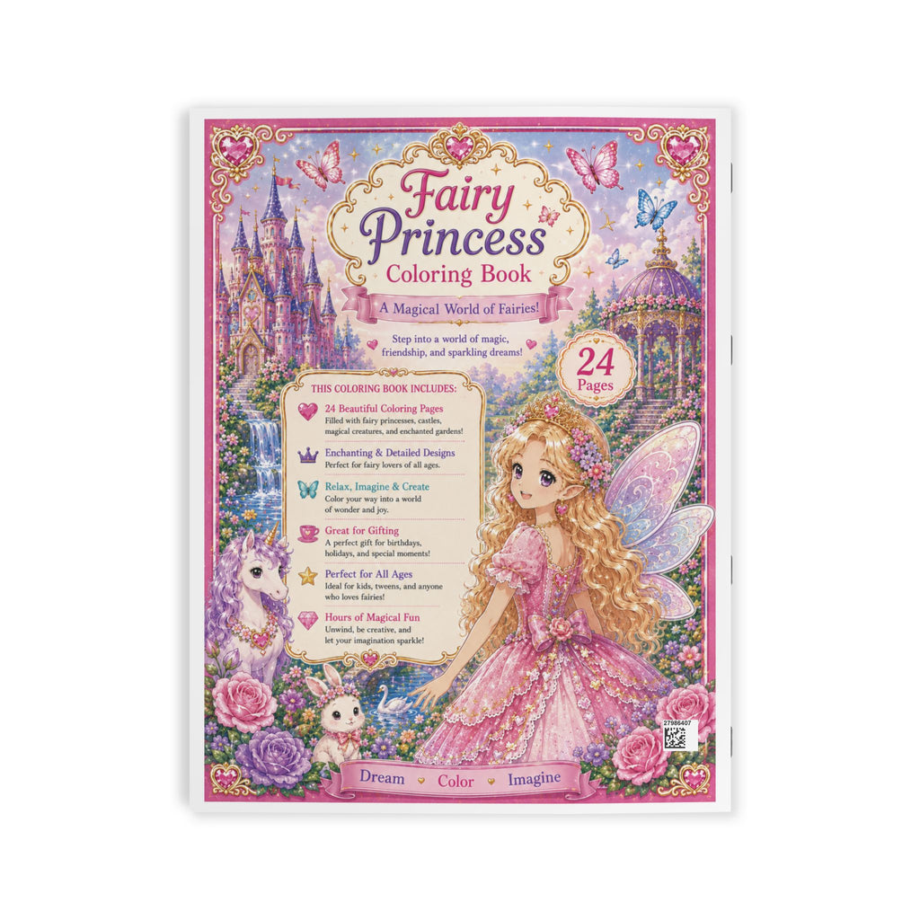Fairy Princess Coloring Book  - 24Pages