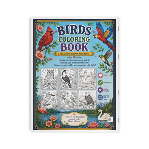 Birds Coloring Book — 24 Pages