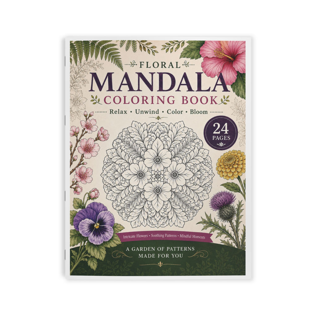Floral Mandala Coloring Book - (24 Pages)