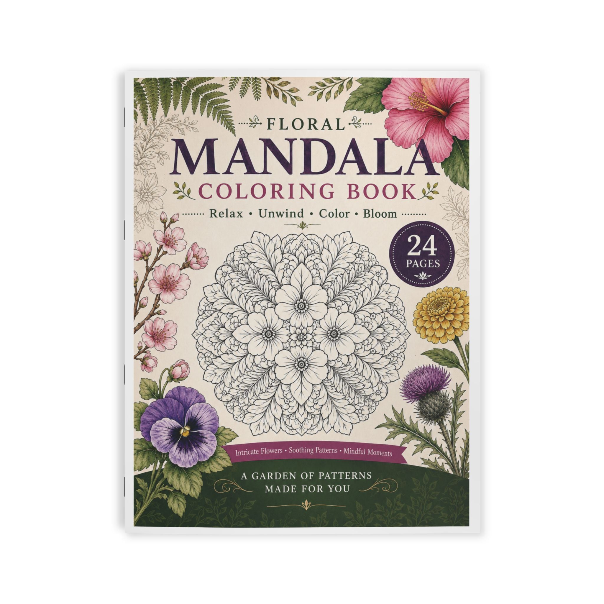 Floral Mandala Coloring Book - (24 Pages)
