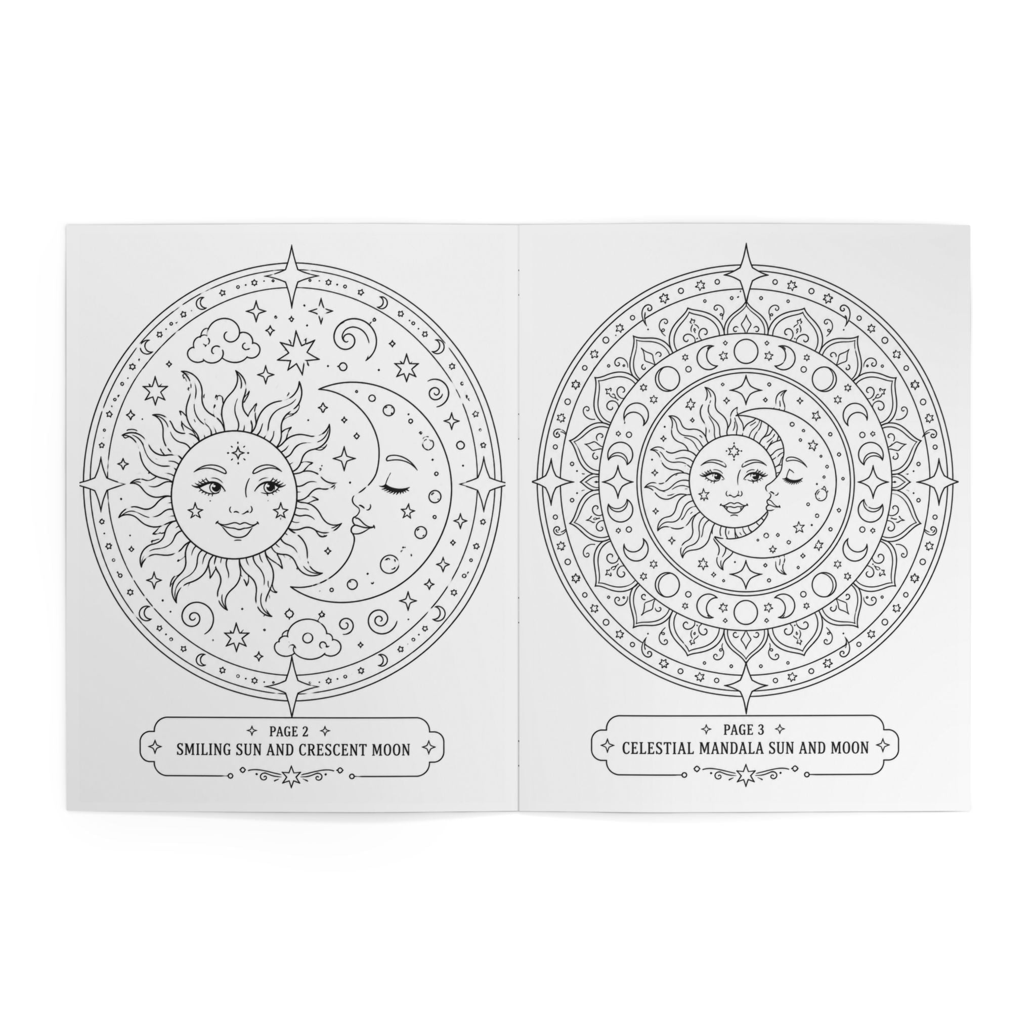 Sun & Moon Coloring Book — Coloring Book (24 Pages)