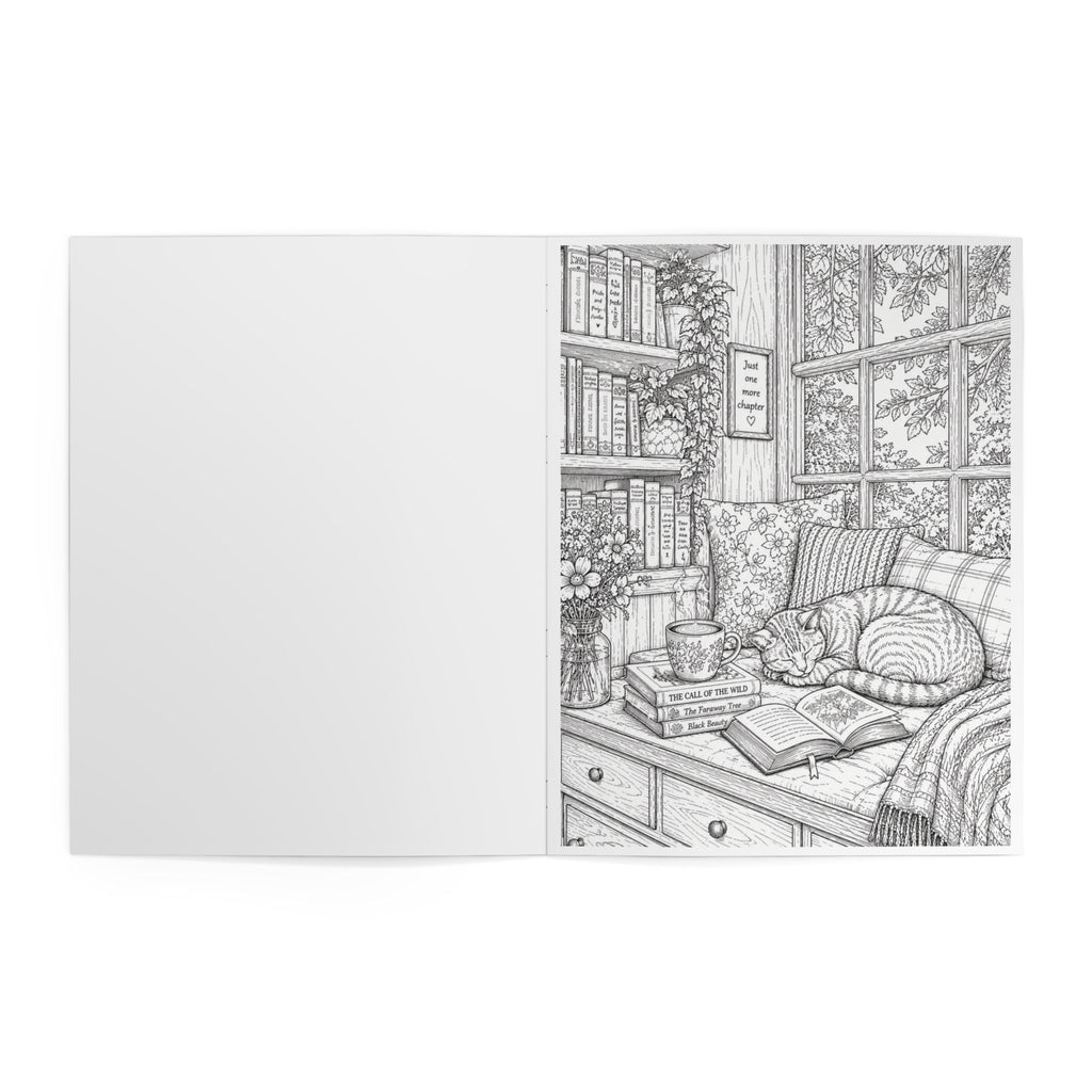 Cozy Coffee Escapes Coloring Book - 24 Pages