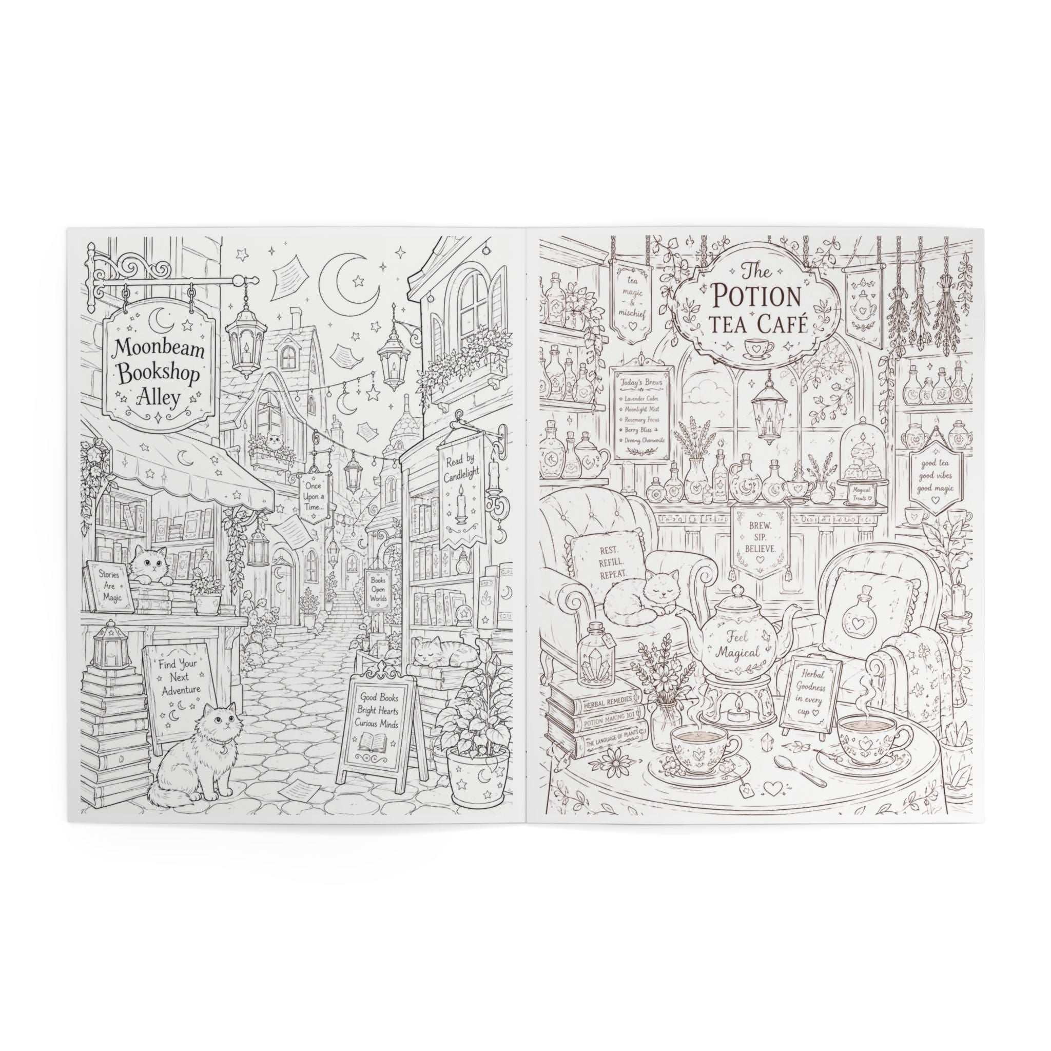 Magical Shops Coloring Book - 24 Pages
