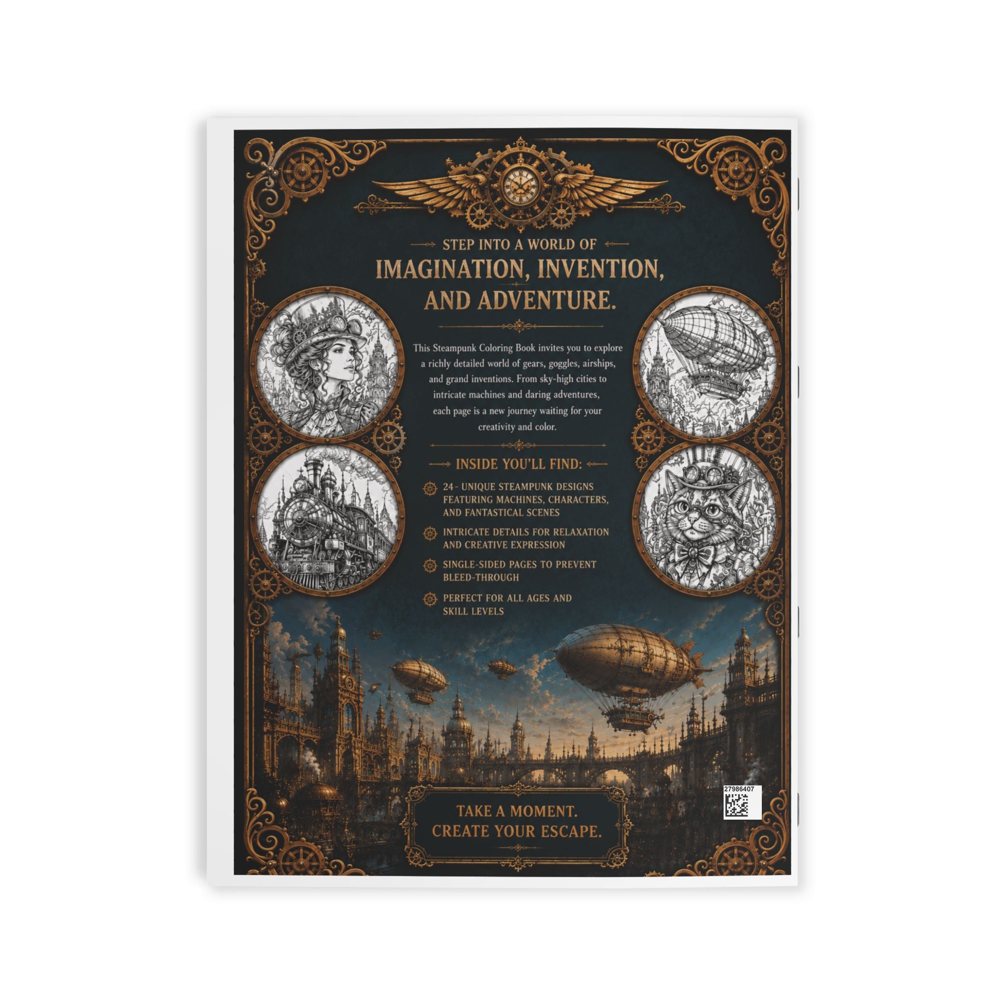 Steampunk 2 Coloring Book - 24 Pages