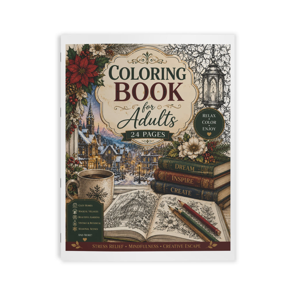 Adult Coloring Book -24 Pages