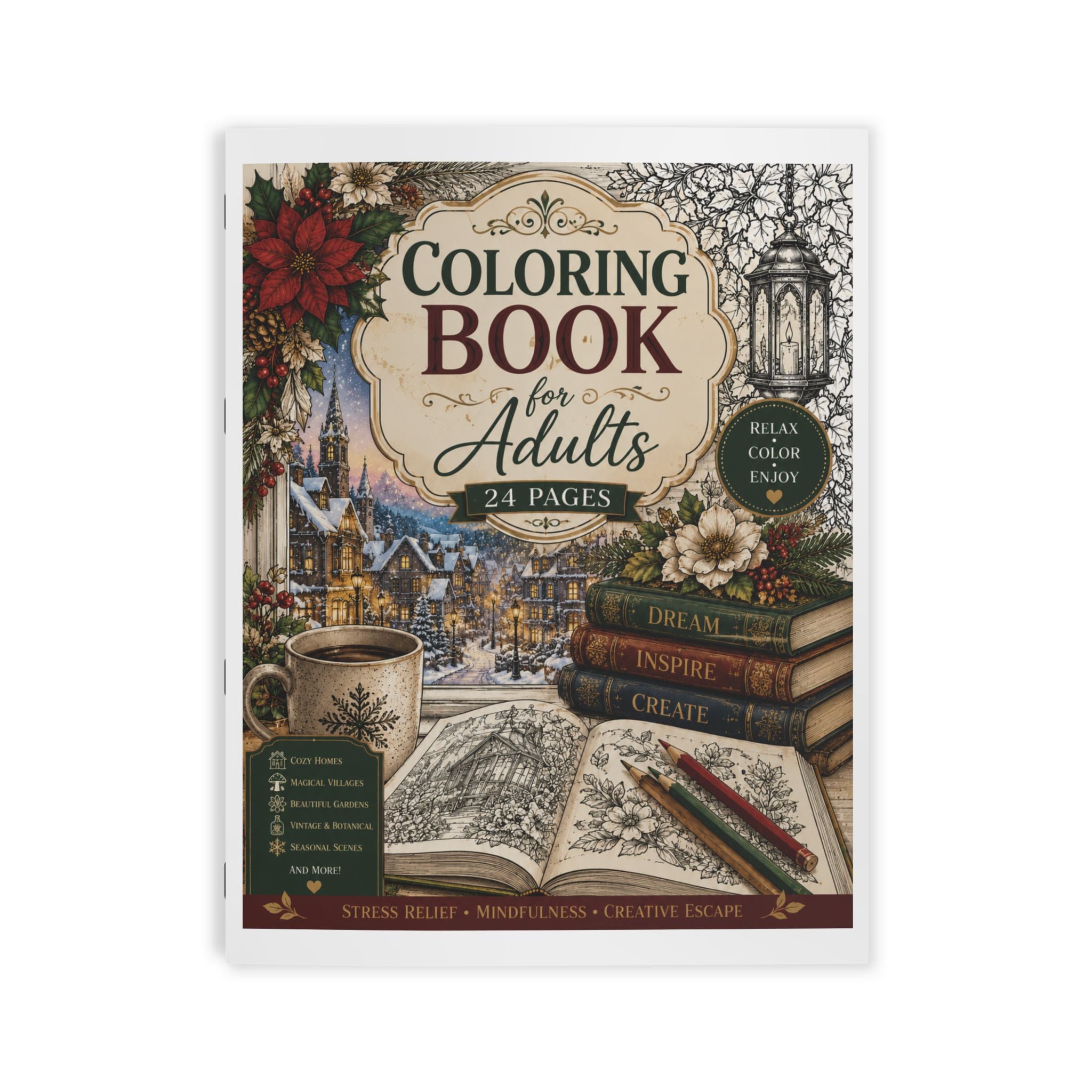 Adult Coloring Book -24 Pages