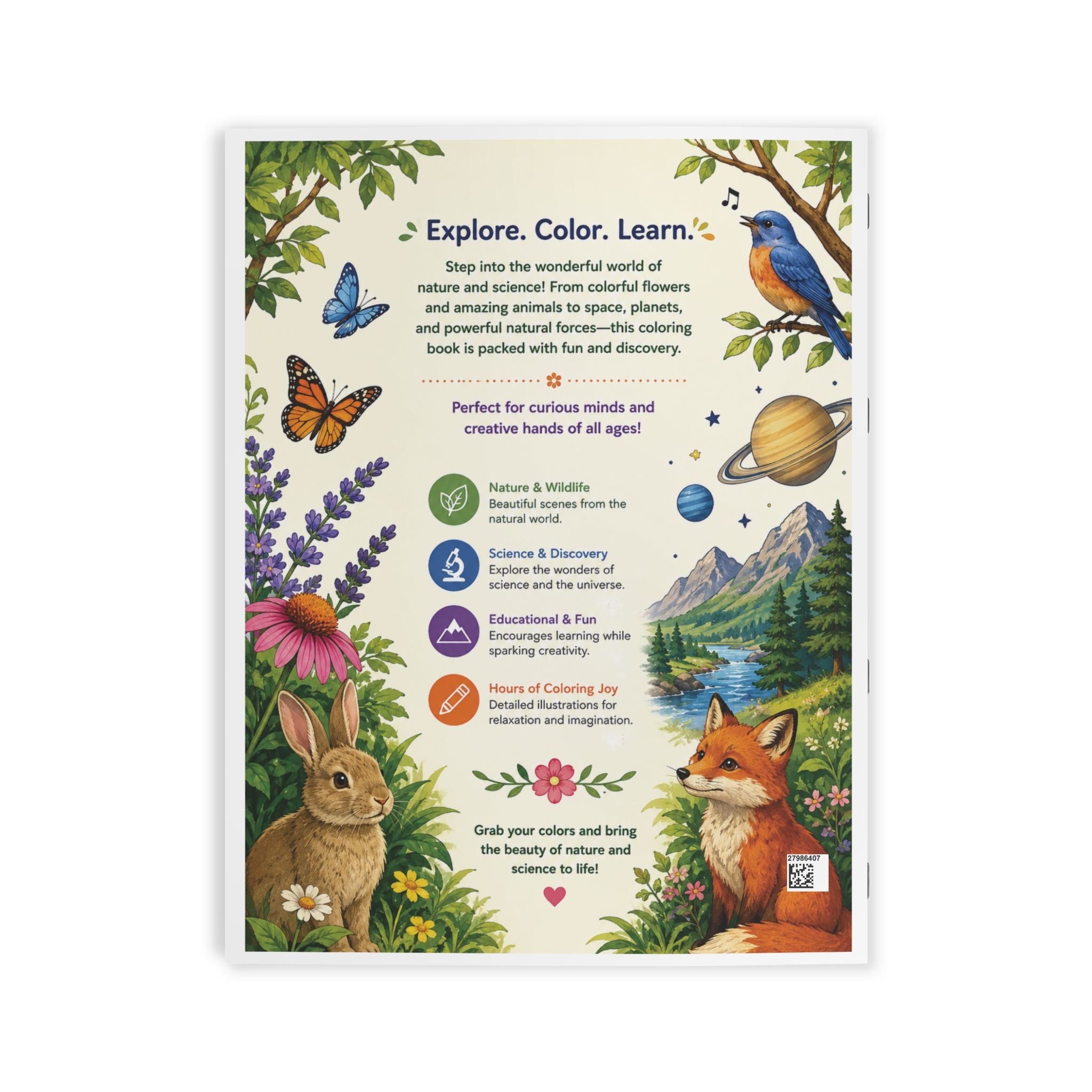 Nature & Science Coloring Book - 24 Pages