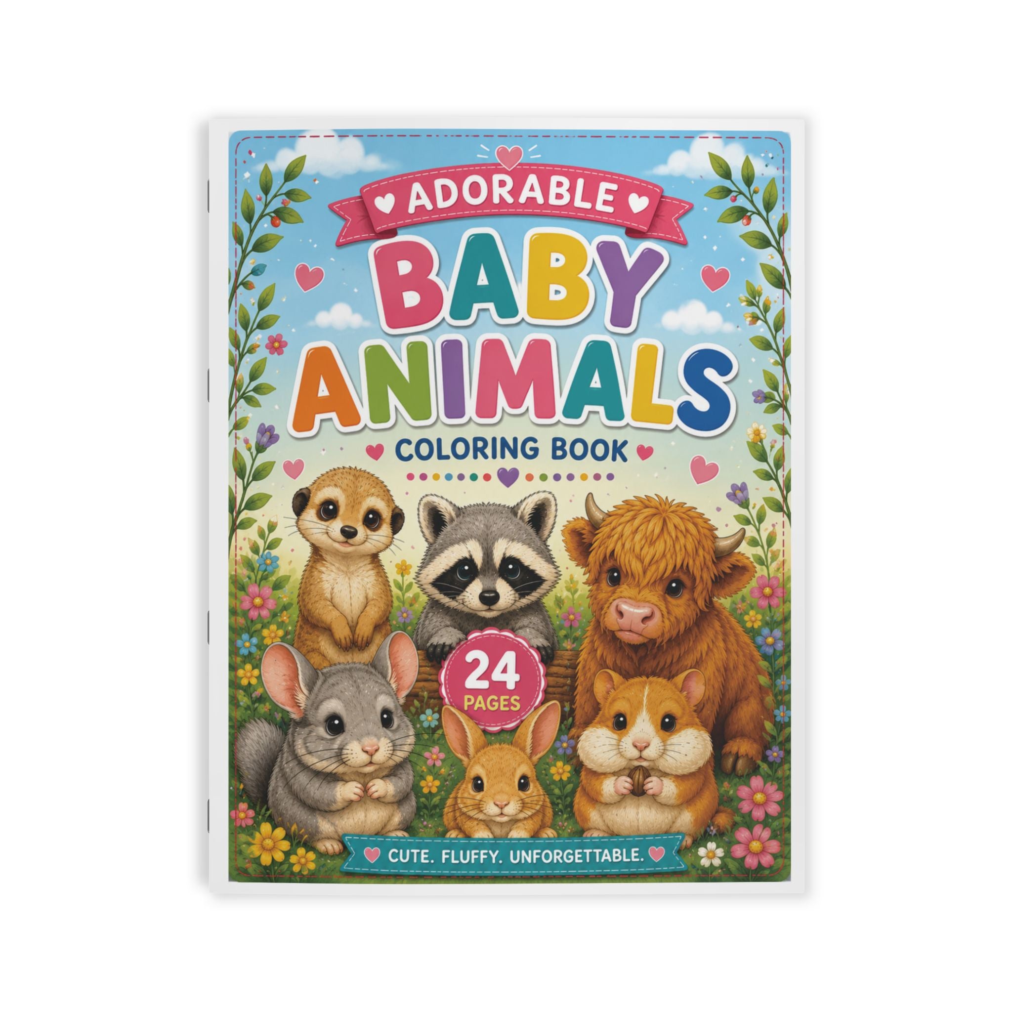 Adorable Baby Animals Coloring Book – 24-Pages