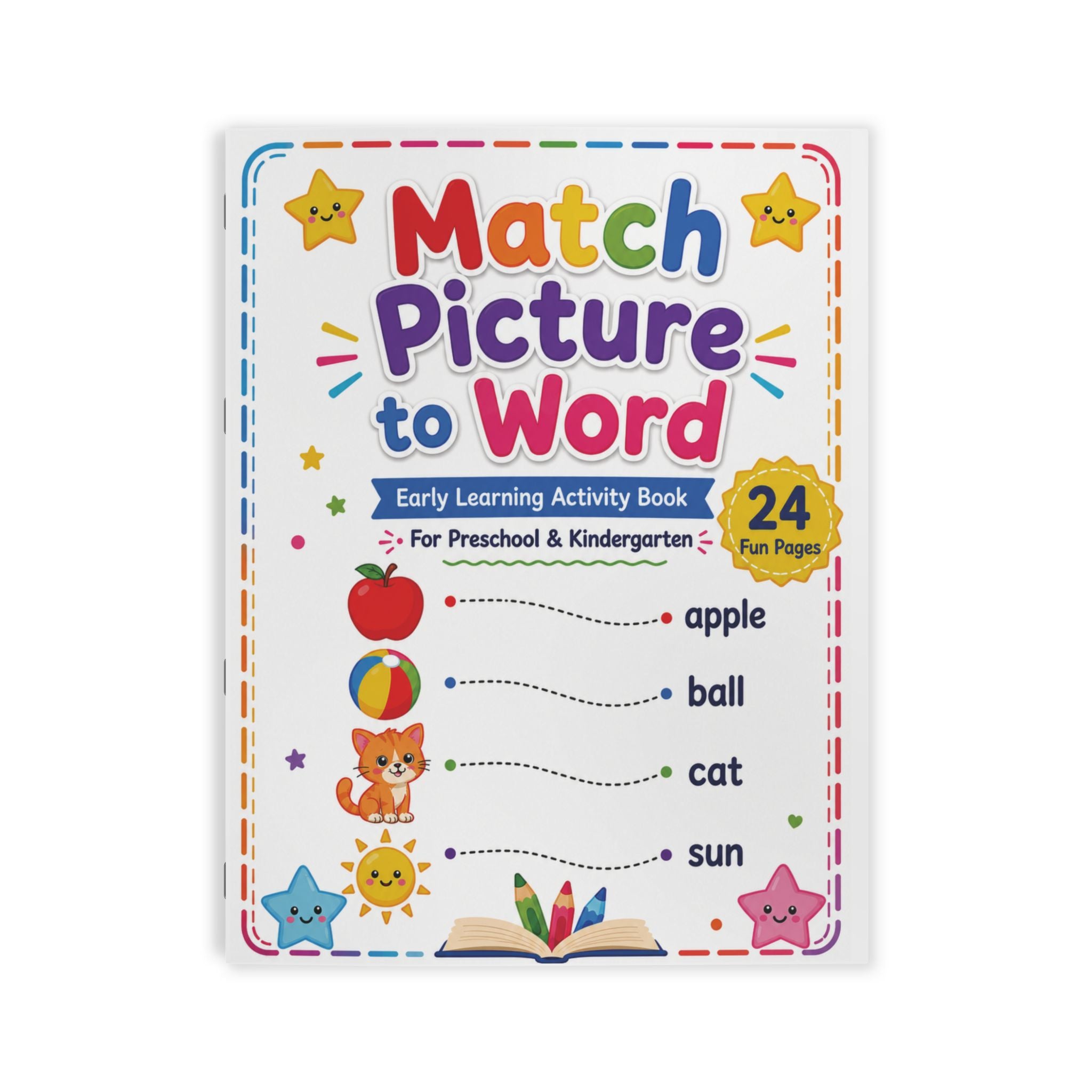 Match Picture to Word Coloring Book – 24-Pages