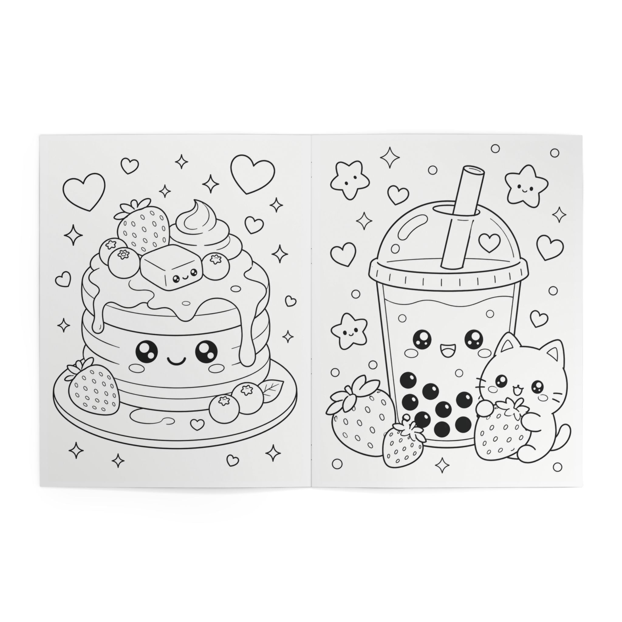 Kawaii Coloring Book — 24 Pages
