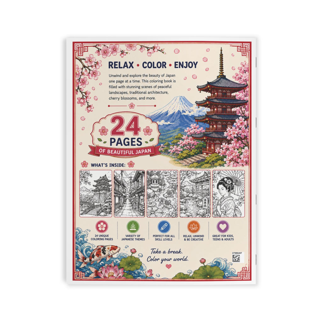 Japan Coloring Book - 24 pages