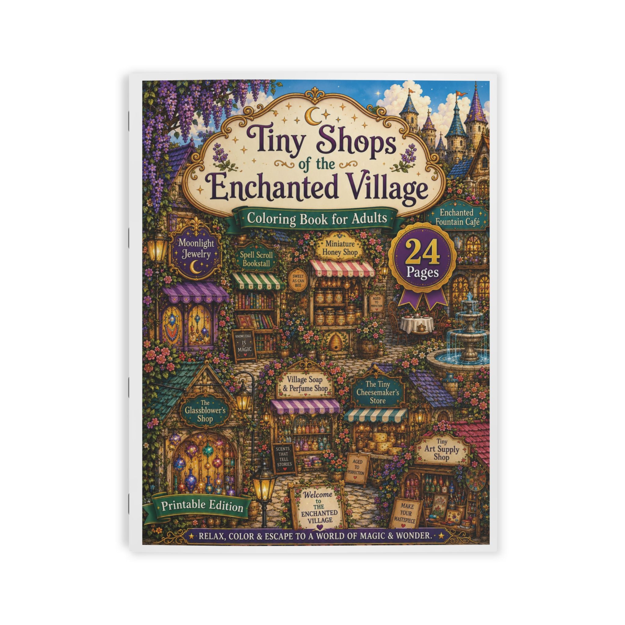 Enchanted Village Coloring Book - 24 Pages