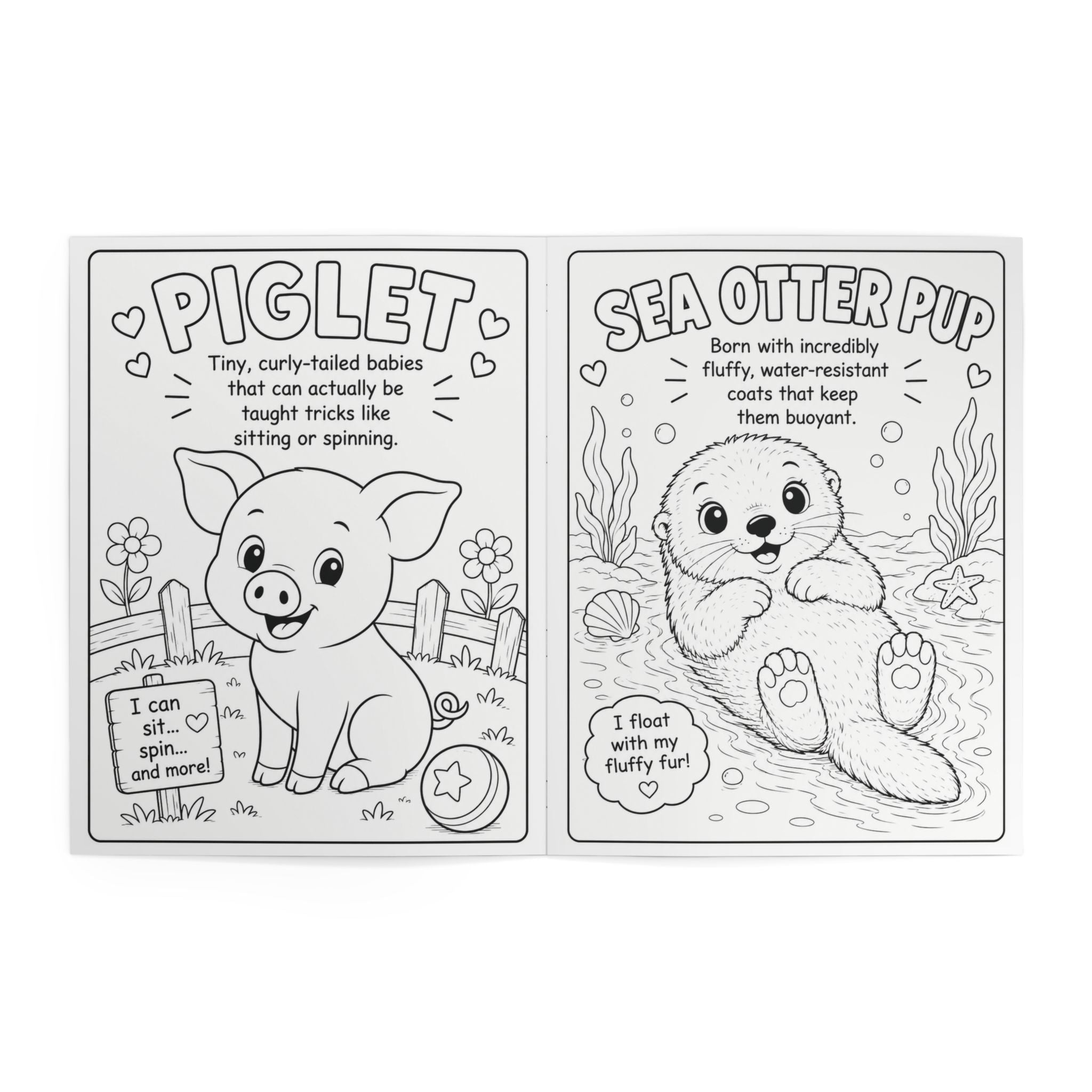 Adorable Baby Animals Coloring Book – 24-Pages