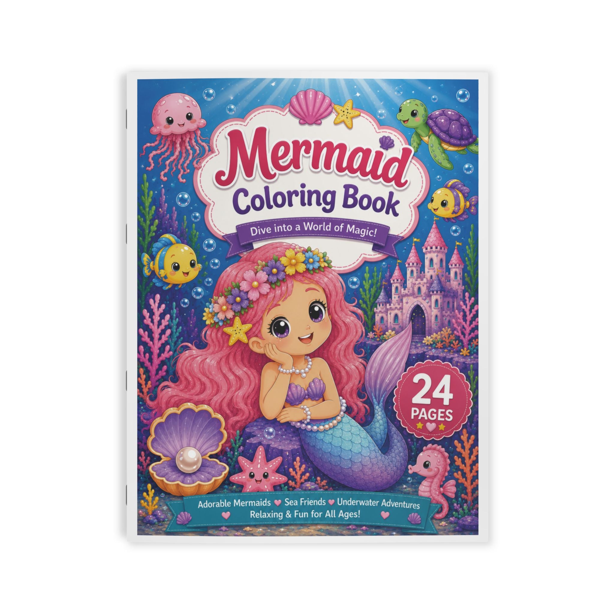 Mermaid Coloring Book for Kids - 24 Pages