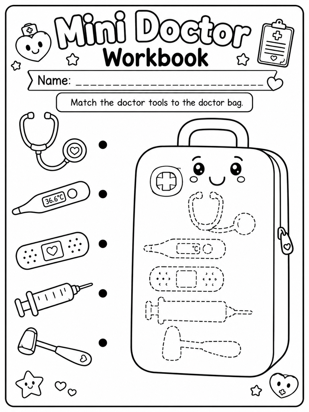 Mini Doctor Workbook – 30 Printable Pages (PDF)