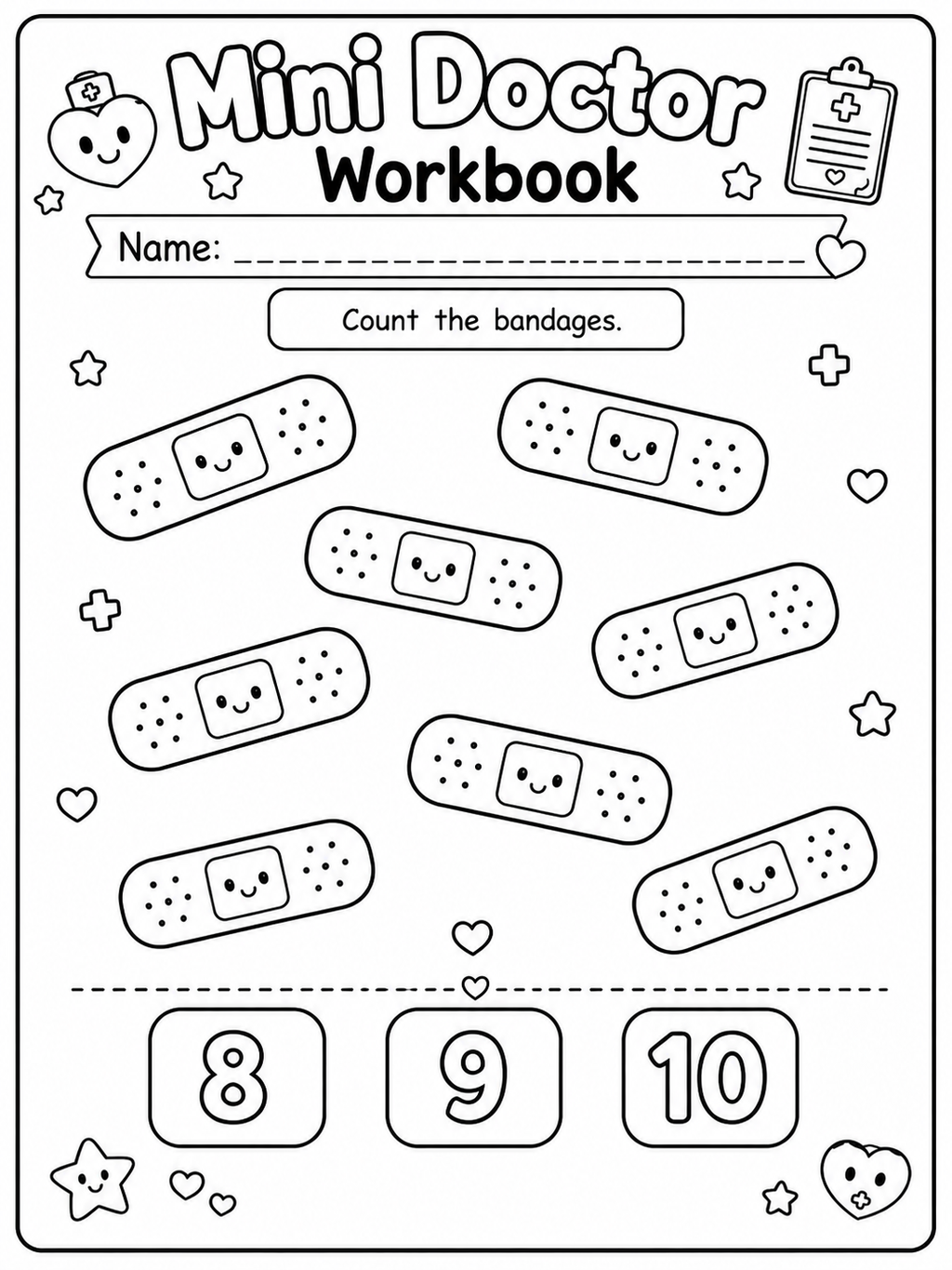 Mini Doctor Workbook – 30 Printable Pages (PDF)