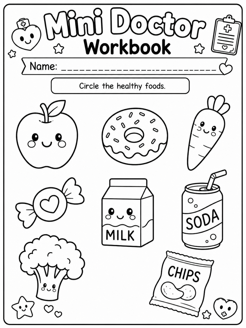 Mini Doctor Workbook – 30 Printable Pages (PDF)