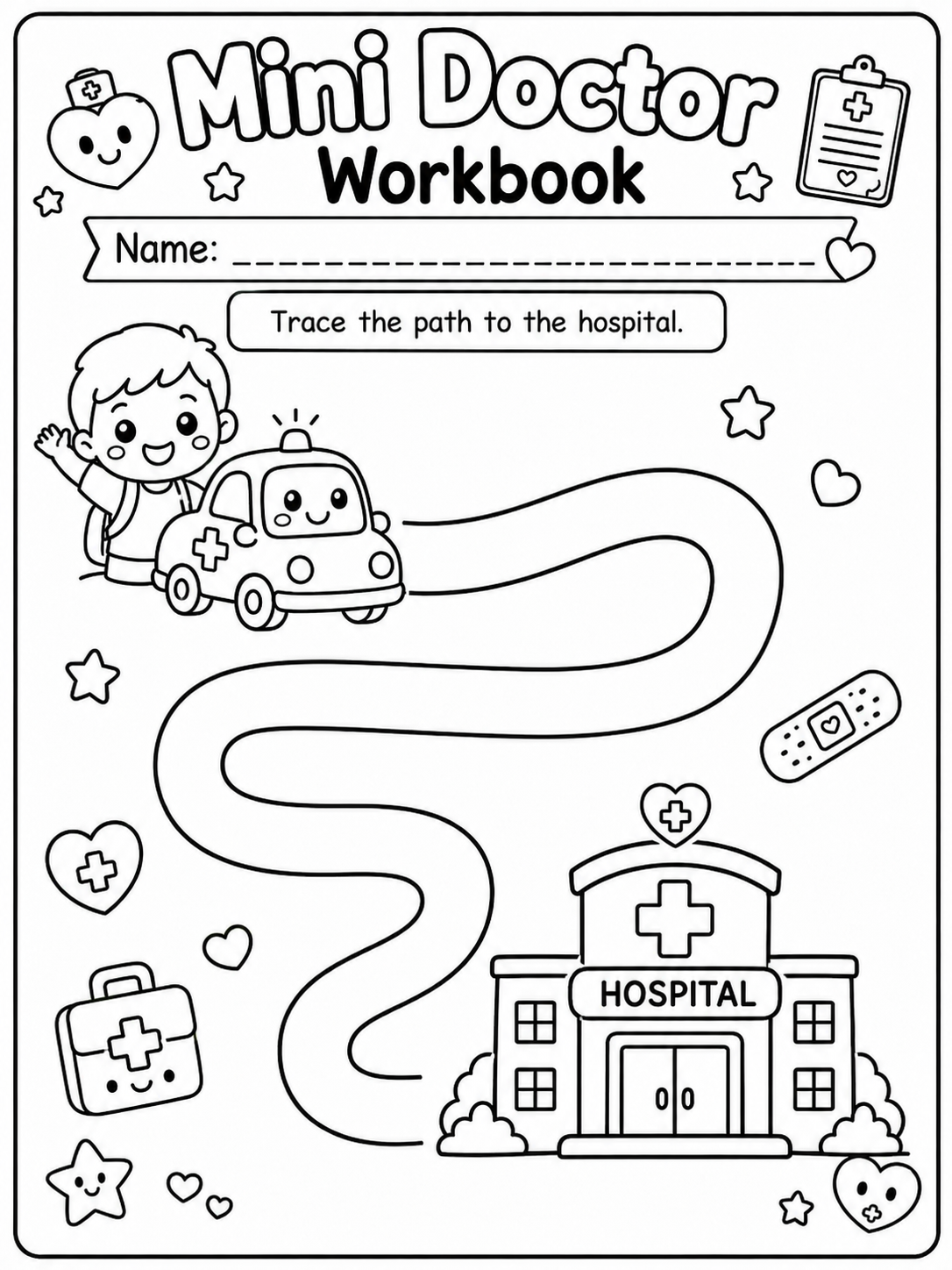 Mini Doctor Workbook – 30 Printable Pages (PDF)