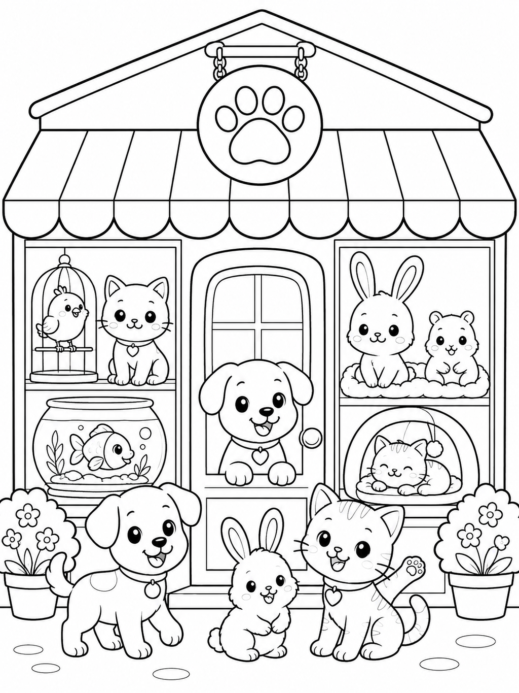 Pet Shop Pals – 30 Printable Coloring Pages (PDF)