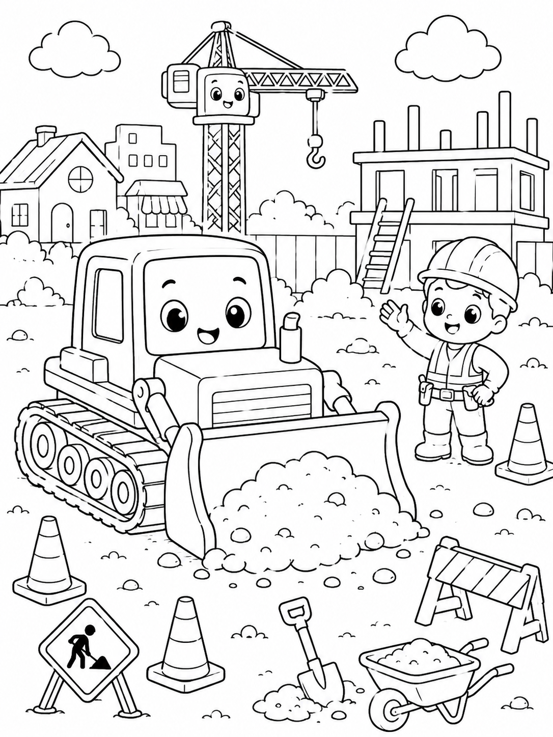 Tiny Builders Town – 30 Printable Coloring Pages (PDF)