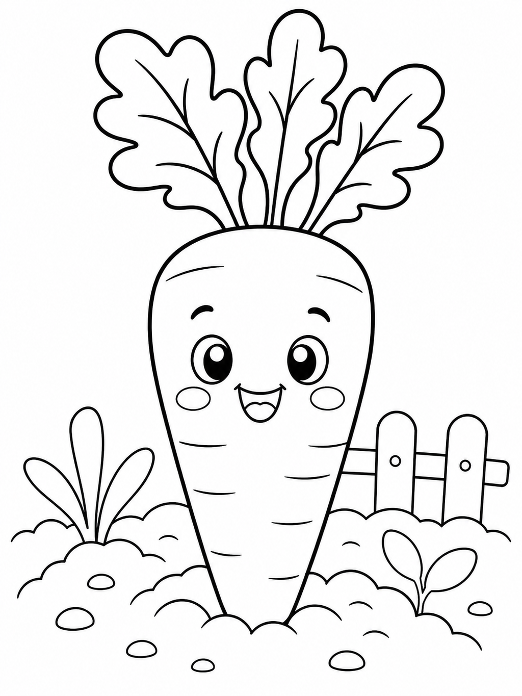 Happy Vegetable Friends Coloring Book - 20 Printable PDF Pages (US Letter Size: 8.5" × 11")