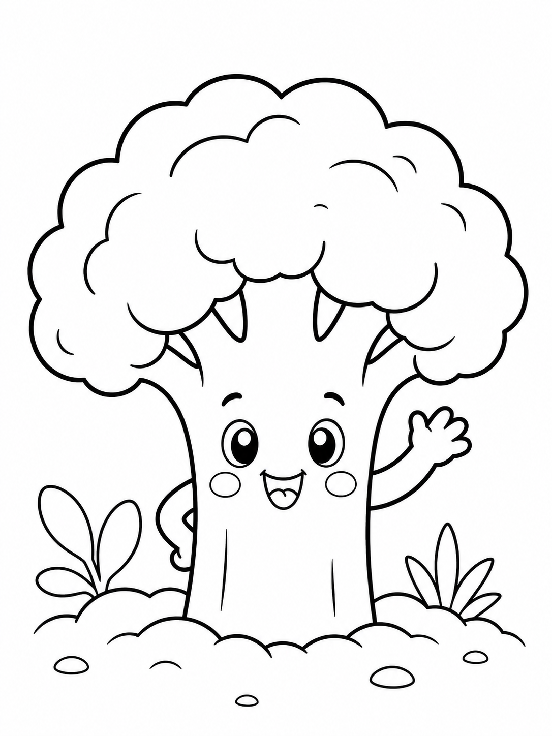 Happy Vegetable Friends Coloring Book - 20 Printable PDF Pages (US Letter Size: 8.5" × 11")