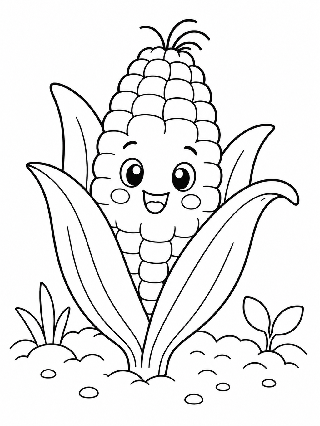 Happy Vegetable Friends Coloring Book - 20 Printable PDF Pages (US Letter Size: 8.5" × 11")