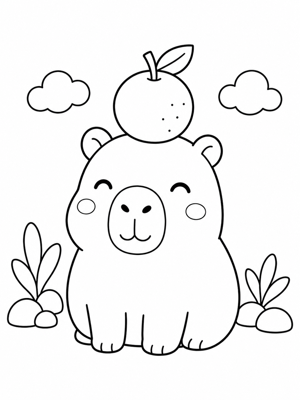 Cozy Capybara Days Coloring Book - 30 Printable PDF Pages (US Letter Size: 8.5" × 11")